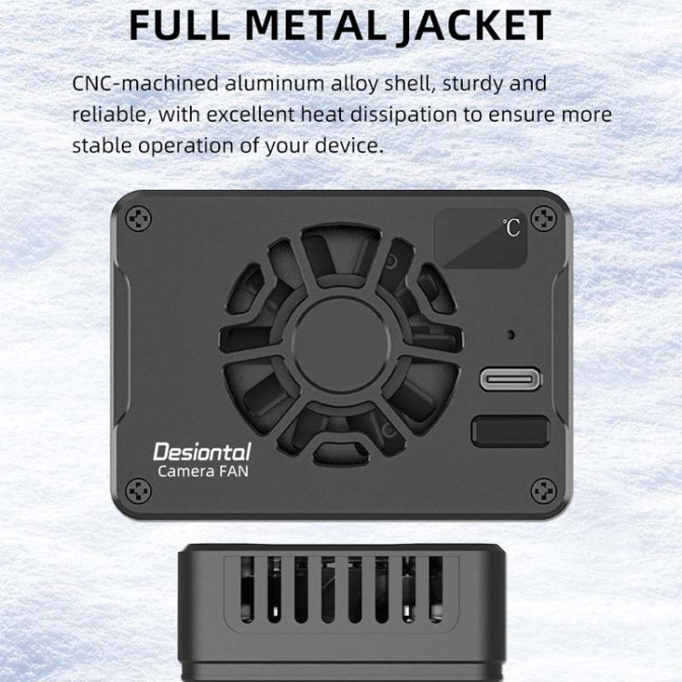 For Canon / Sony / FUJIFILM Desiontal F01 Portable Metal Case Semiconductor Camera Cooler SLR Cooling Fan