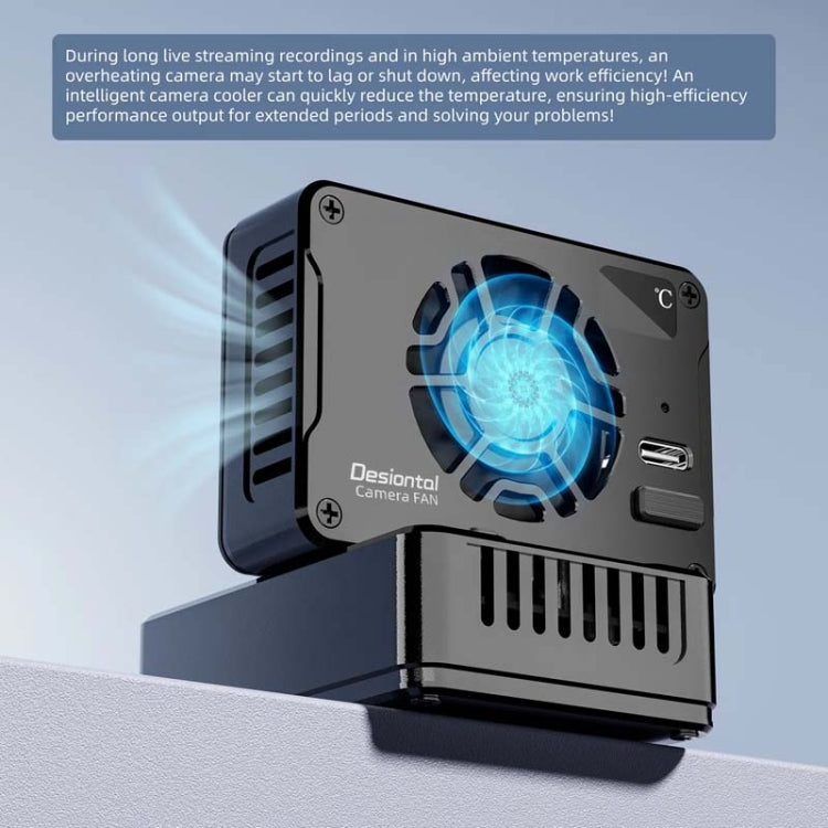 For Canon / Sony / FUJIFILM Desiontal F01 Portable Metal Case Semiconductor Camera Cooler SLR Cooling Fan