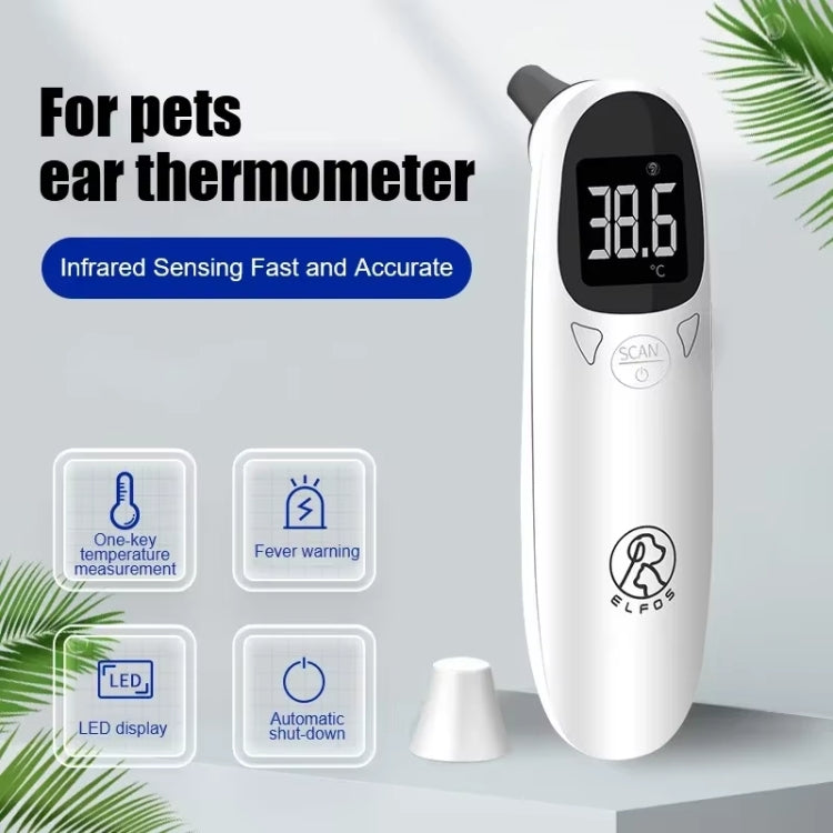 ELOFS EF-07 Pet Dog Cat Ear Digital Thermometer Accurate Infrared Measuring Animal Thermometer - White