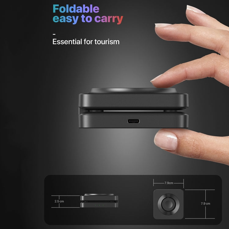 M9 3-In-1 Portable Magnetic Folding Wireless Charger Fast Charging Bracket - Black