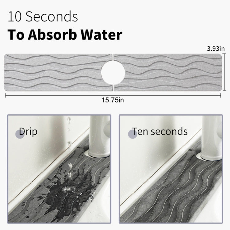 Diatomite Kitchen Water-Absorbent Drying Mat Bathroom Vanity Faucet Countertop Drainage Mat, Size: 40x10cm