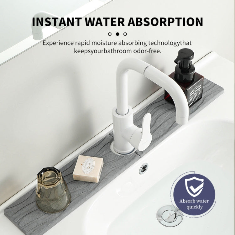 Diatomite Kitchen Water-Absorbent Drying Mat Bathroom Vanity Faucet Countertop Drainage Mat, Size: 40x10cm