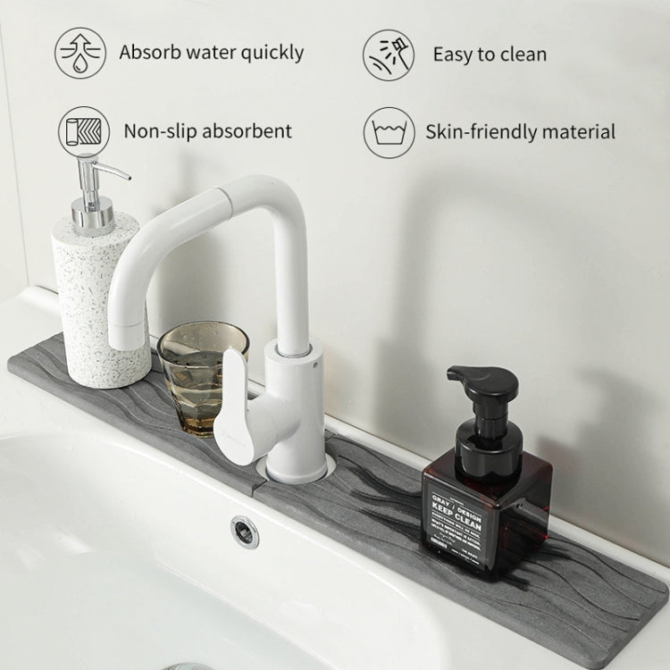 Diatomite Kitchen Water-Absorbent Drying Mat Bathroom Vanity Faucet Countertop Drainage Mat, Size: 40x10cm