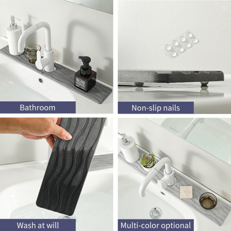 Diatomite Kitchen Water-Absorbent Drying Mat Bathroom Vanity Faucet Countertop Drainage Mat, Size: 40x10cm