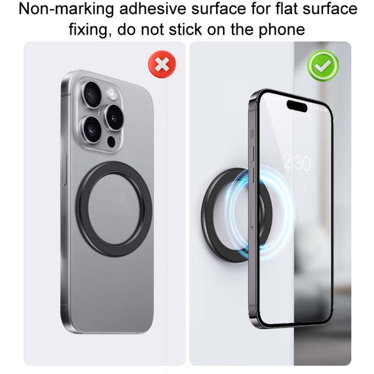 Magnetic Wall Mount Zinc Alloy Car Phone Holder Mobile Phone Magnetic Ring - Black