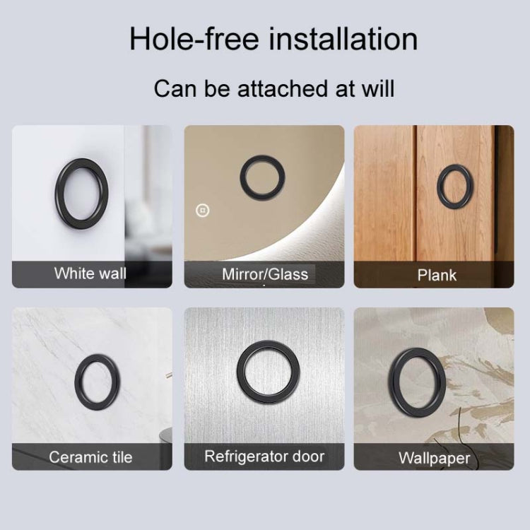 Magnetic Wall Mount Zinc Alloy Car Phone Holder Mobile Phone Magnetic Ring - Black