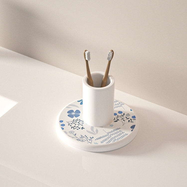 Diatomite Countertop Drying Mat Water Absorbent Coaster Bathroom Vanity Soap Tray Sink Drainage Mat, Style: 10x10cm Camellia