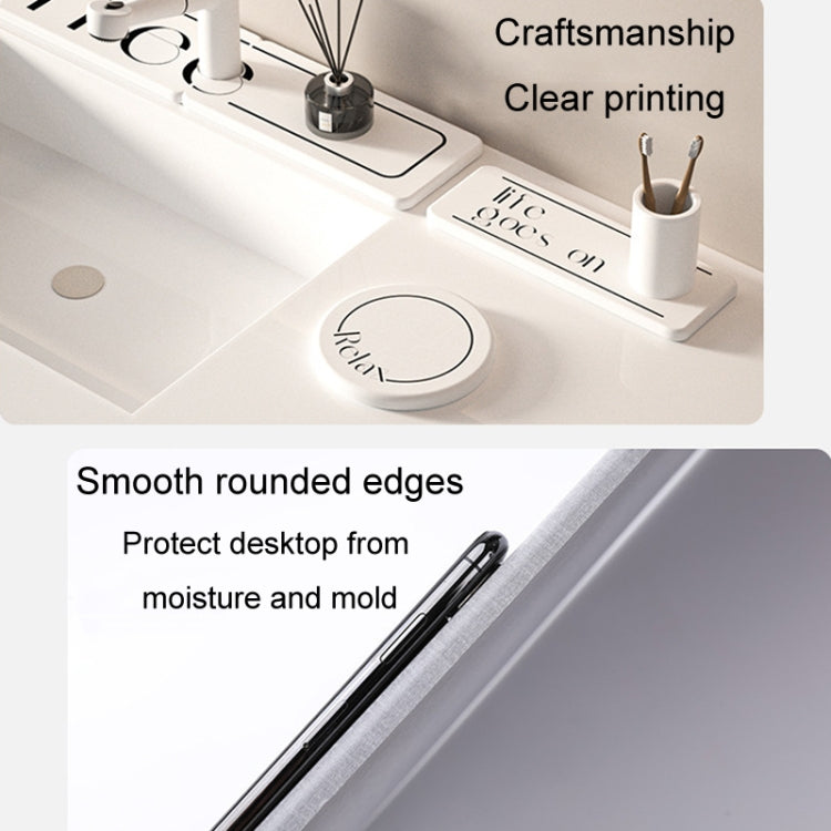 Diatomite Countertop Drying Mat Water Absorbent Coaster Bathroom Vanity Soap Tray Sink Drainage Mat, Style: 22.5x7cm Beautiful