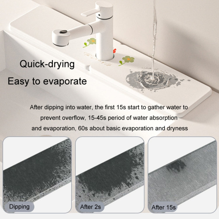 Diatomite Countertop Drying Mat Water Absorbent Coaster Bathroom Vanity Soap Tray Sink Drainage Mat, Style: 10x10cm Relaxing Diary