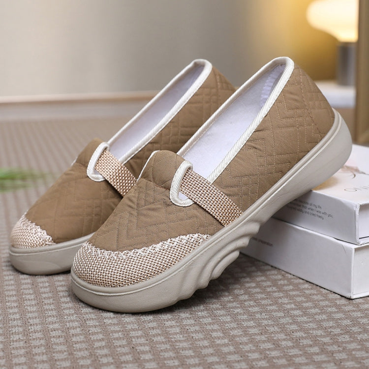 Breathable Women Shoes Soft Sole Comfortable Casual Shoes Linen Shallow Flats Slip-on Loafers, Size: 39