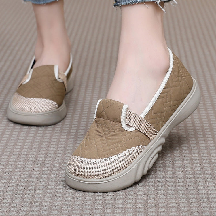 Breathable Women Shoes Soft Sole Comfortable Casual Shoes Linen Shallow Flats Slip-on Loafers, Size: 36