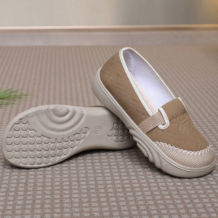 Breathable Women Shoes Soft Sole Comfortable Casual Shoes Linen Shallow Flats Slip-on Loafers, Size: 40