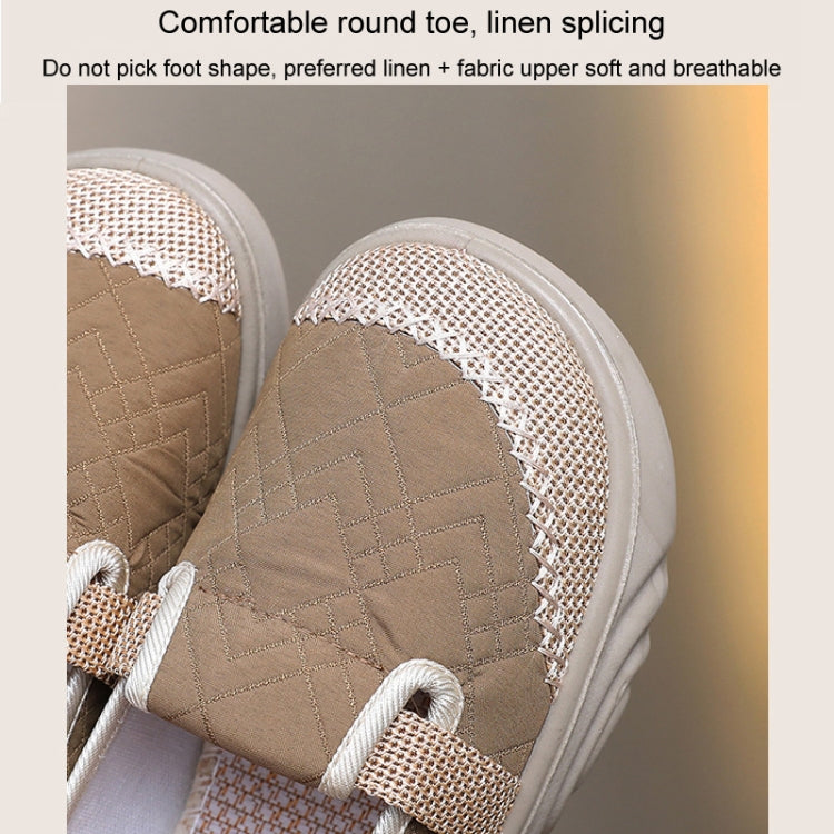 Breathable Women Shoes Soft Sole Comfortable Casual Shoes Linen Shallow Flats Slip-on Loafers, Size: 39