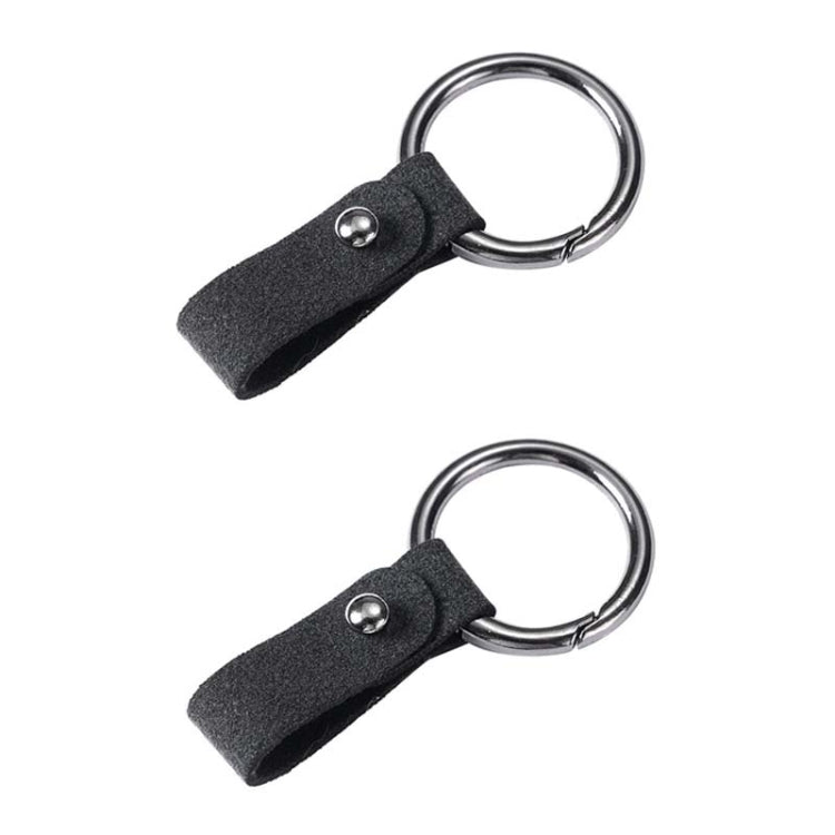 2pcs Simple Universal Car Keychain Metal Spring Ring DIY Pendant Decorations - Black