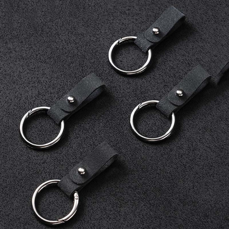 2pcs Simple Universal Car Keychain Metal Spring Ring DIY Pendant Decorations - Black