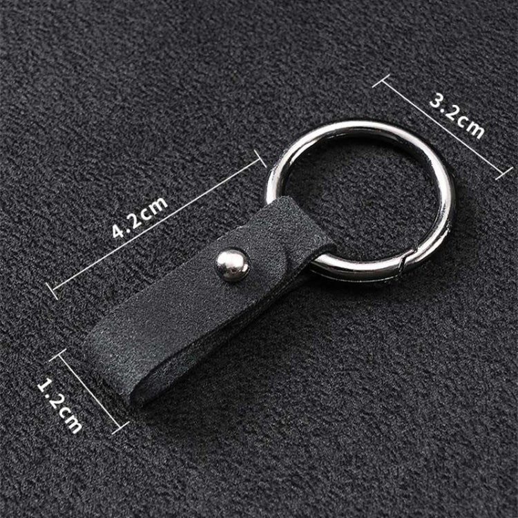 2pcs Simple Universal Car Keychain Metal Spring Ring DIY Pendant Decorations - Black