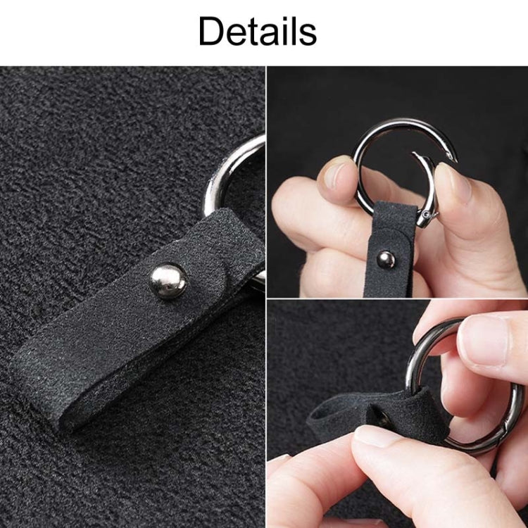 2pcs Simple Universal Car Keychain Metal Spring Ring DIY Pendant Decorations - Black