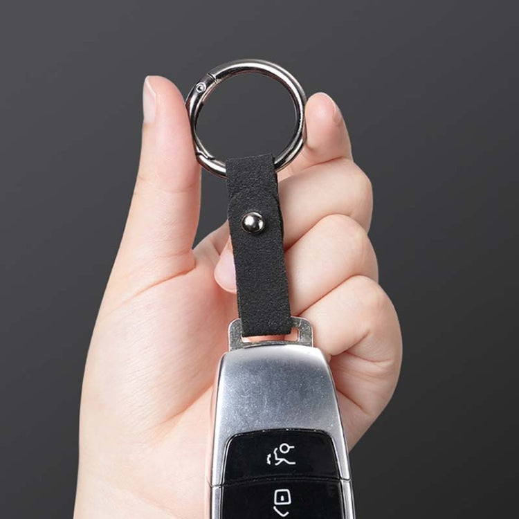 2pcs Simple Universal Car Keychain Metal Spring Ring DIY Pendant Decorations - Black