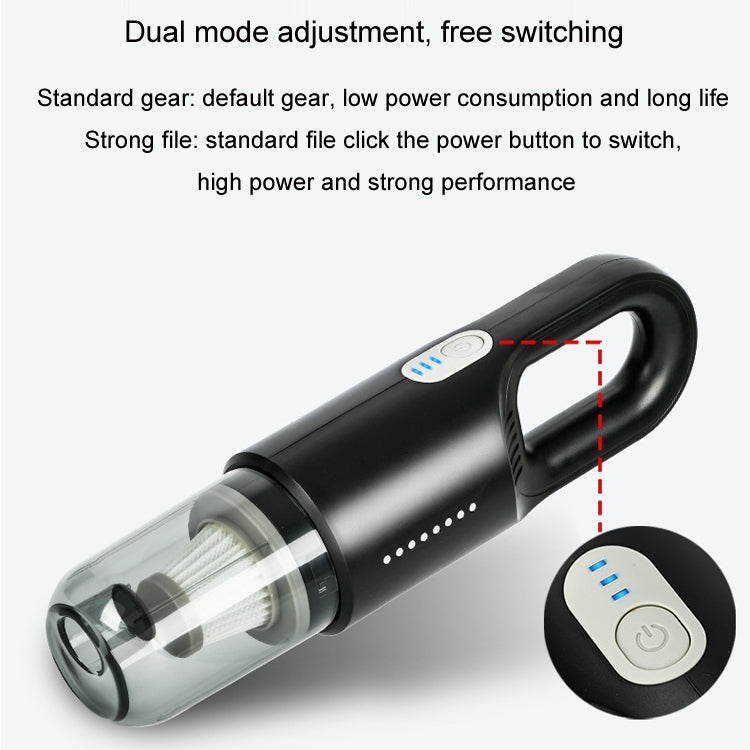 Wireless Car-mounted High-power Suction Handheld Vacuum Cleaner, Color: White Two-speed Adjustment 11.1V