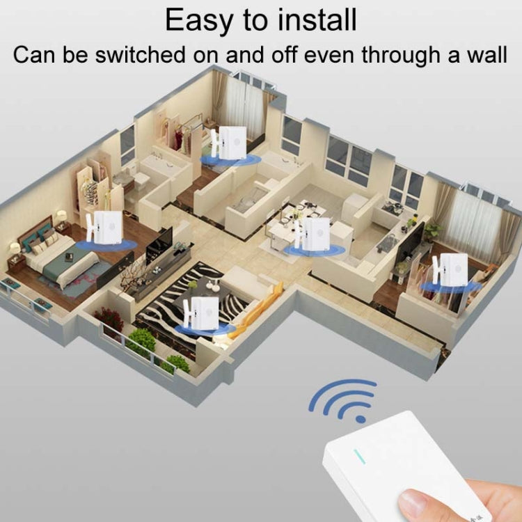 HanPai Intelligent Remote Control Home Use No Wiring Lazy Lights Off Tool - RF Model White