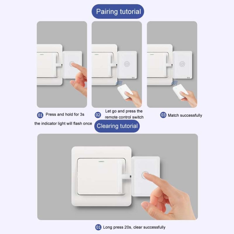 HanPai Intelligent Remote Control Home Use No Wiring Lazy Lights Off Tool - RF Model White