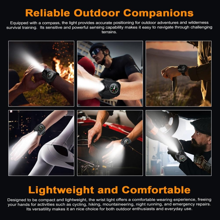 Outdoor Portable Night Running Multifunctional SOS Warning Wrist Light