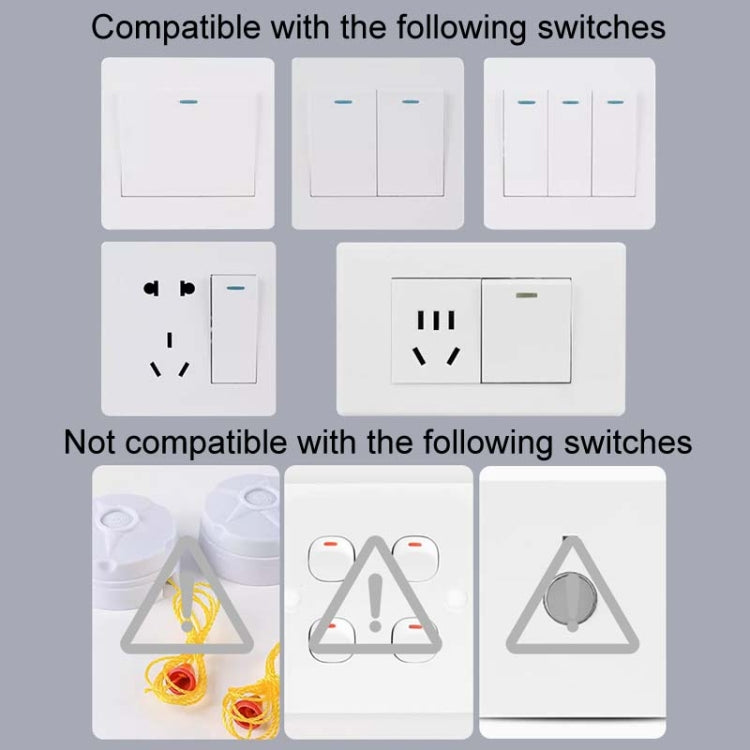 HanPai Heightened Intelligent Remote Control Home Use No Wiring Lazy Lights Off Tool - RF Model White