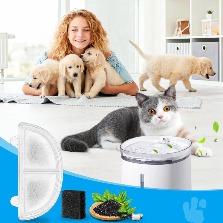 9+9pcs /Box Pet Water Fountain Filters Wireless Cat Fountain Replacement Filter With Pre-Filter Sponges