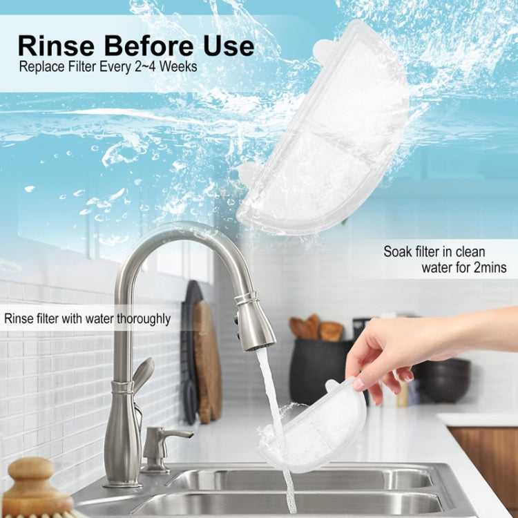 3+3pcs /Box Pet Water Fountain Filters Wireless Cat Fountain Replacement Filter With Pre-Filter Sponges