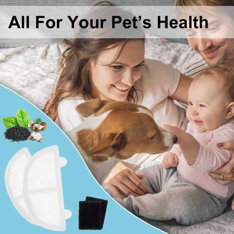 6+6pcs /Box Pet Water Fountain Filters Wireless Cat Fountain Replacement Filter With Pre-Filter Sponges