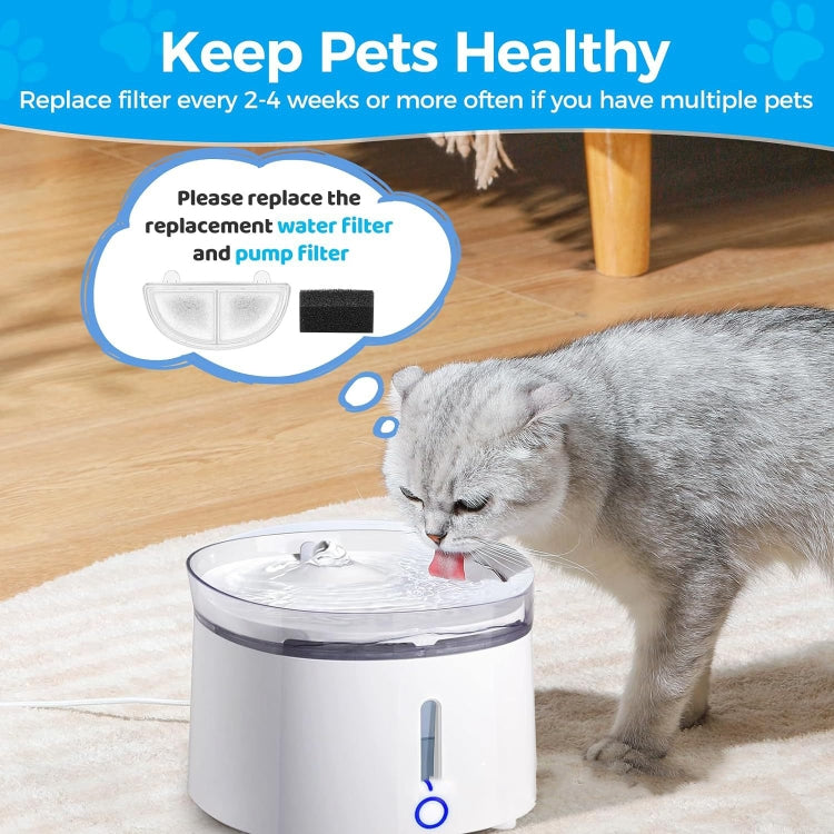 6+6pcs /Box Pet Water Fountain Filters Wireless Cat Fountain Replacement Filter With Pre-Filter Sponges