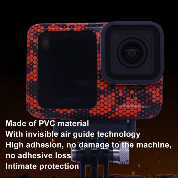 For GOPro HERO13 Black Camera Stickers Body Protective Film, Style: 17 Snake Scale Red