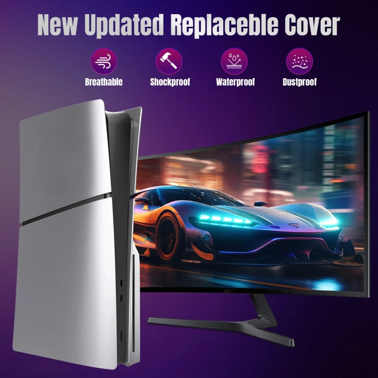 For PS5 Slim Replacement Faceplate Shell Detachable Protective Case, Model: Disc Edition Gray