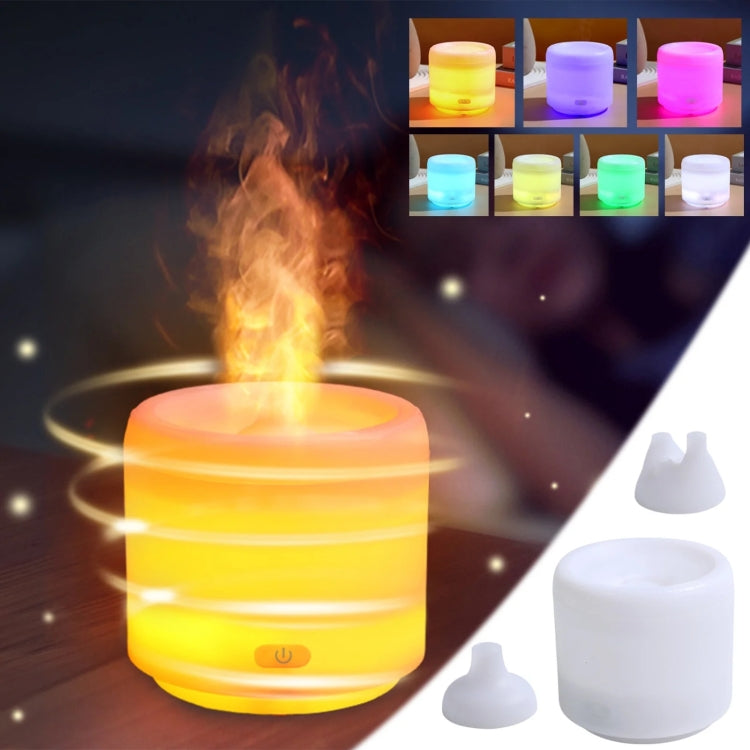 300ml Colorful Flame Aromatherapy Machine USB Power Household Silent Humidifier Aroma Diffuser - White