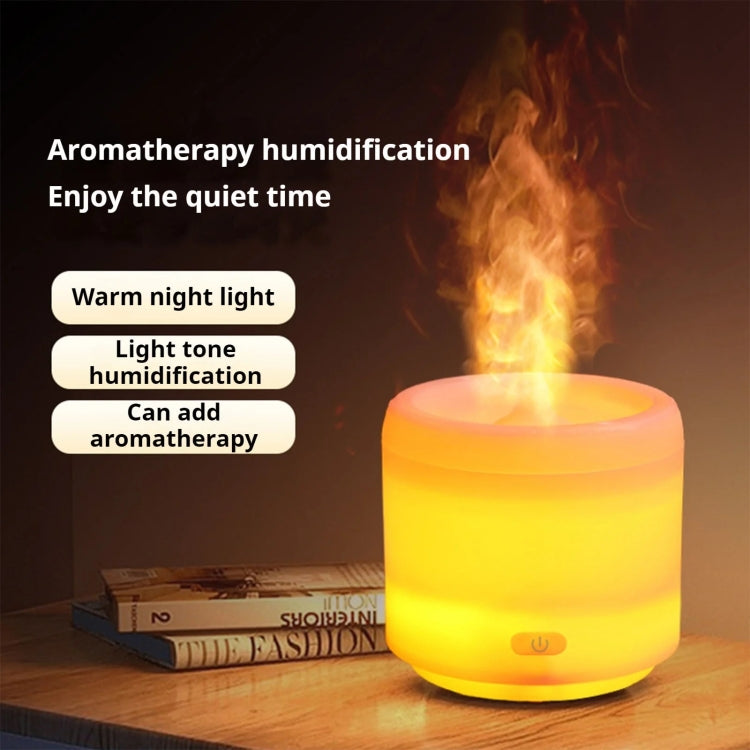 300ml Colorful Flame Aromatherapy Machine USB Power Household Silent Humidifier Aroma Diffuser - White