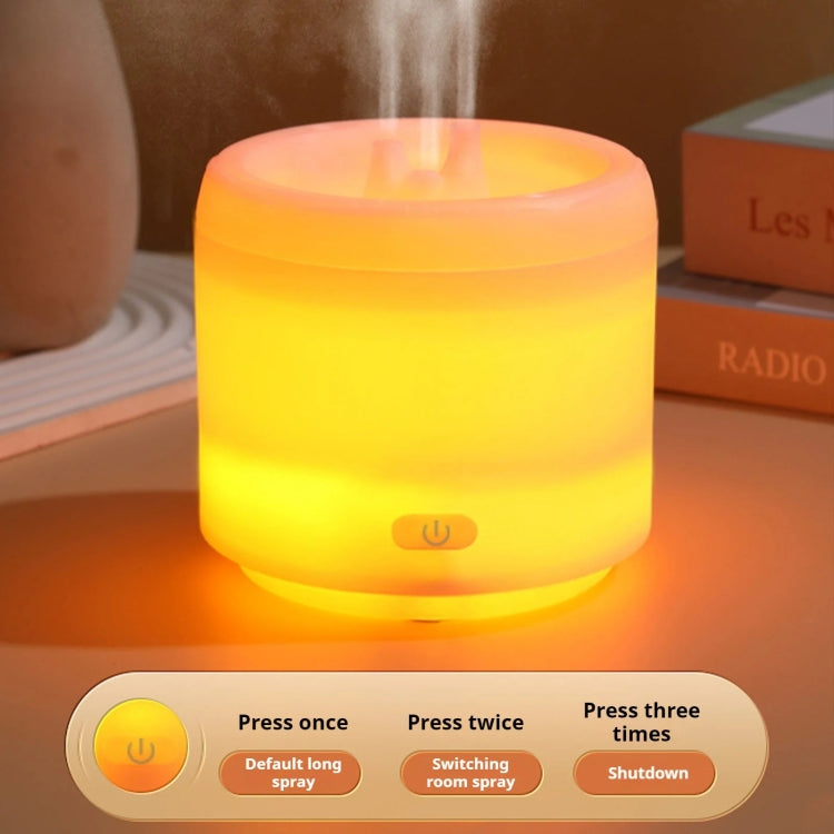 300ml Colorful Flame Aromatherapy Machine USB Power Household Silent Humidifier Aroma Diffuser - White