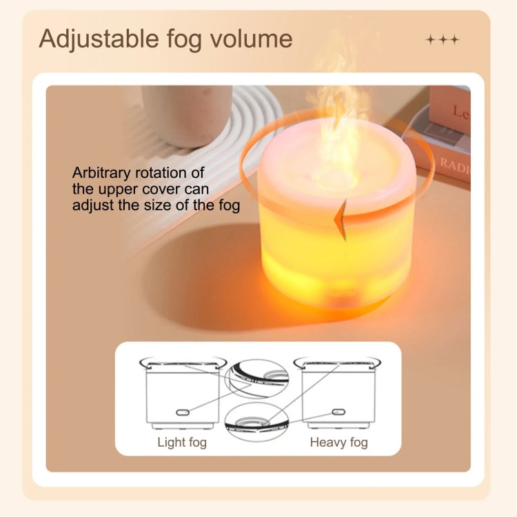 300ml Colorful Flame Aromatherapy Machine USB Power Household Silent Humidifier Aroma Diffuser - White