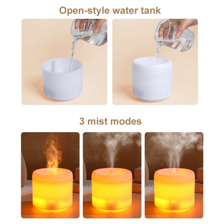 300ml Colorful Flame Aromatherapy Machine USB Power Household Silent Humidifier Aroma Diffuser - White