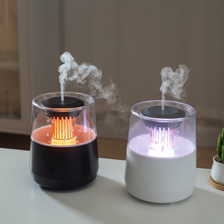 Raindrop Candlelight Aromatherapy Diffuser Air Humidifier with Colorful Lights US Plug White