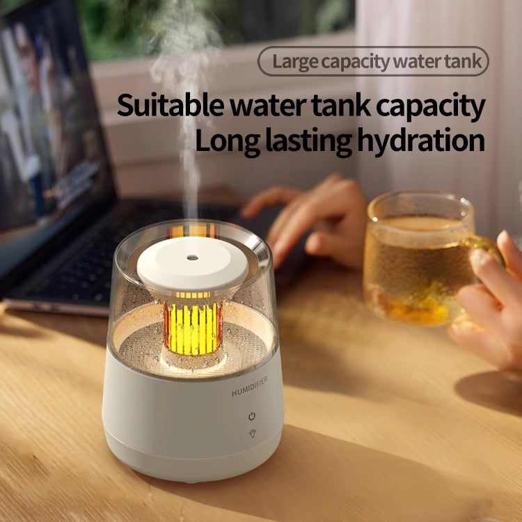 Raindrop Candlelight Aromatherapy Diffuser Air Humidifier with Colorful Lights US Plug White