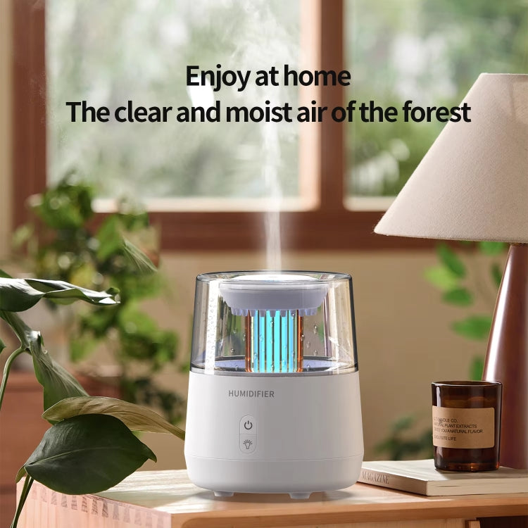 Raindrop Candlelight Aromatherapy Diffuser Air Humidifier with Colorful Lights US Plug White