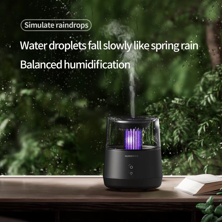 Raindrop Candlelight Aromatherapy Diffuser Air Humidifier with Colorful Lights US Plug Black