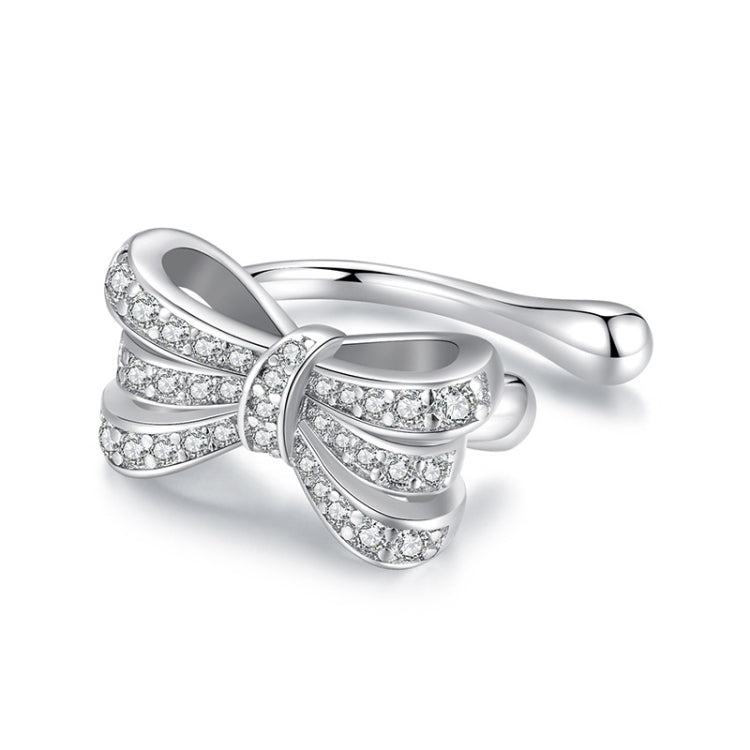 Elegant Bow Ear Bone Clip Copper Material Platinum-Plated Earrings - YIE248