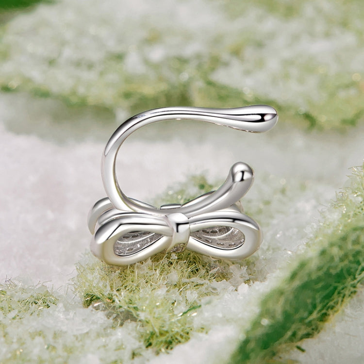 Elegant Bow Ear Bone Clip Copper Material Platinum-Plated Earrings - YIE248