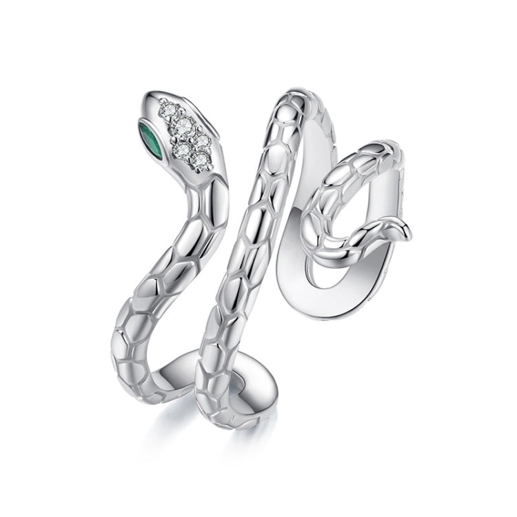 Wrapped Snake Copper Platinum-plated Adjustable Open Ring - YIR245-E