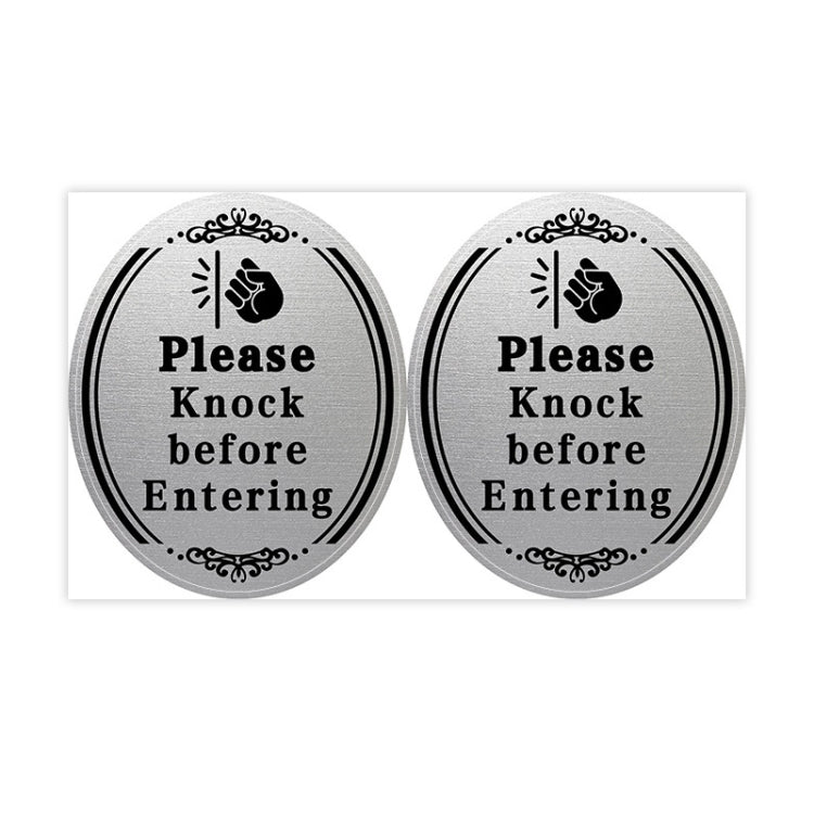 Please Knock Before Entering Instructions Waterproof Stickers - 20x12cm