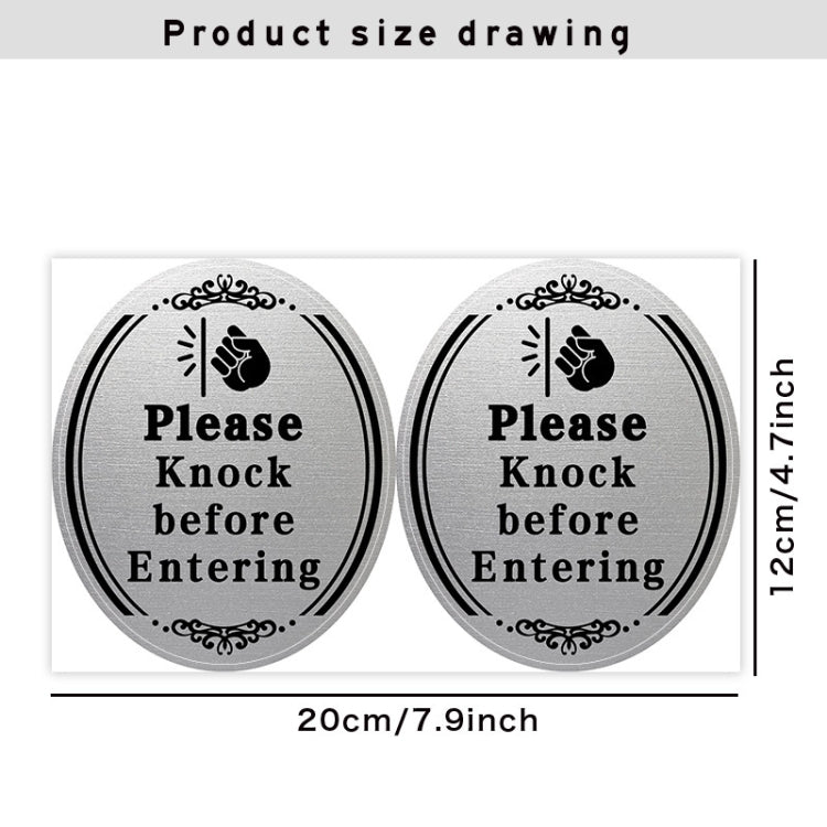 Please Knock Before Entering Instructions Waterproof Stickers - 20x12cm