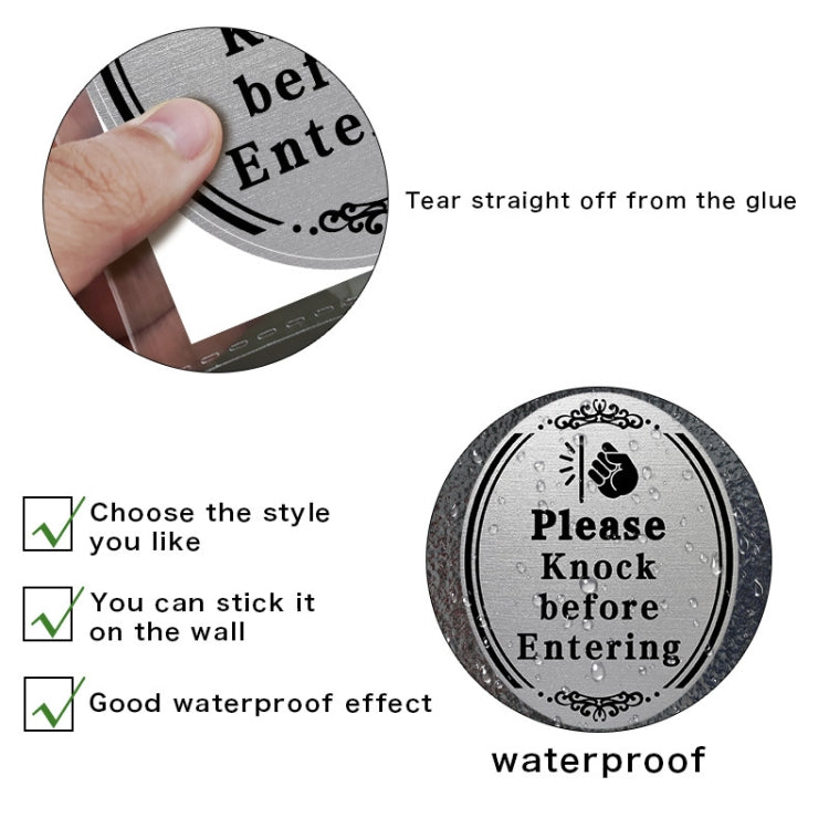 Please Knock Before Entering Instructions Waterproof Stickers - 20x12cm