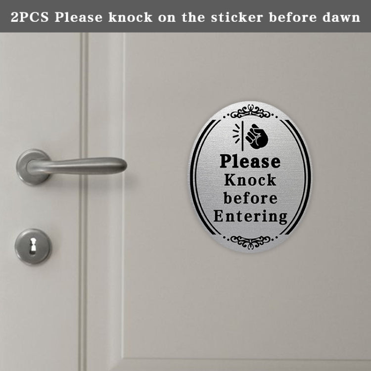 Please Knock Before Entering Instructions Waterproof Stickers - 20x12cm