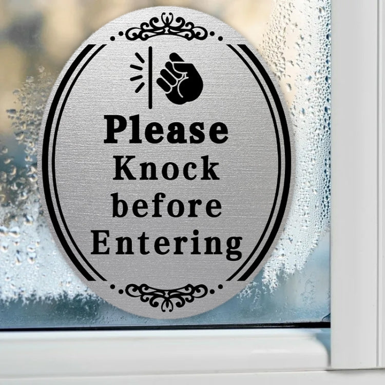 Please Knock Before Entering Instructions Waterproof Stickers - 20x12cm